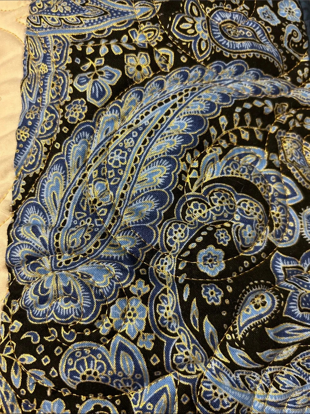 ONE OF A KIND- HANDCRAFTED Blue and Yellow Quilt